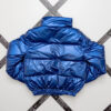 Women Cropped Puffer Jackets with PRINTED LOGO BLUE BACK